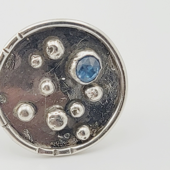 KYANITE ROUND RING HANDMADE IN STERLING SILVER METAL SIZE 7 - Picture 2 of 5